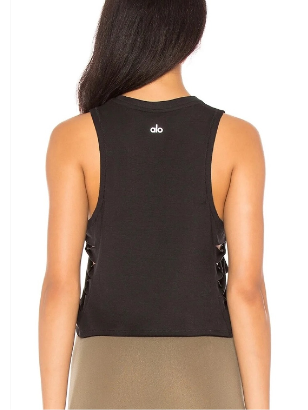 Alo Yoga The Cut Out Tank in Black, Small/ Medium